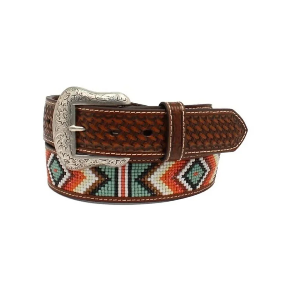 Nocona Youth Girl's Basketweave Beaded Diamond Western Belt - N4441108